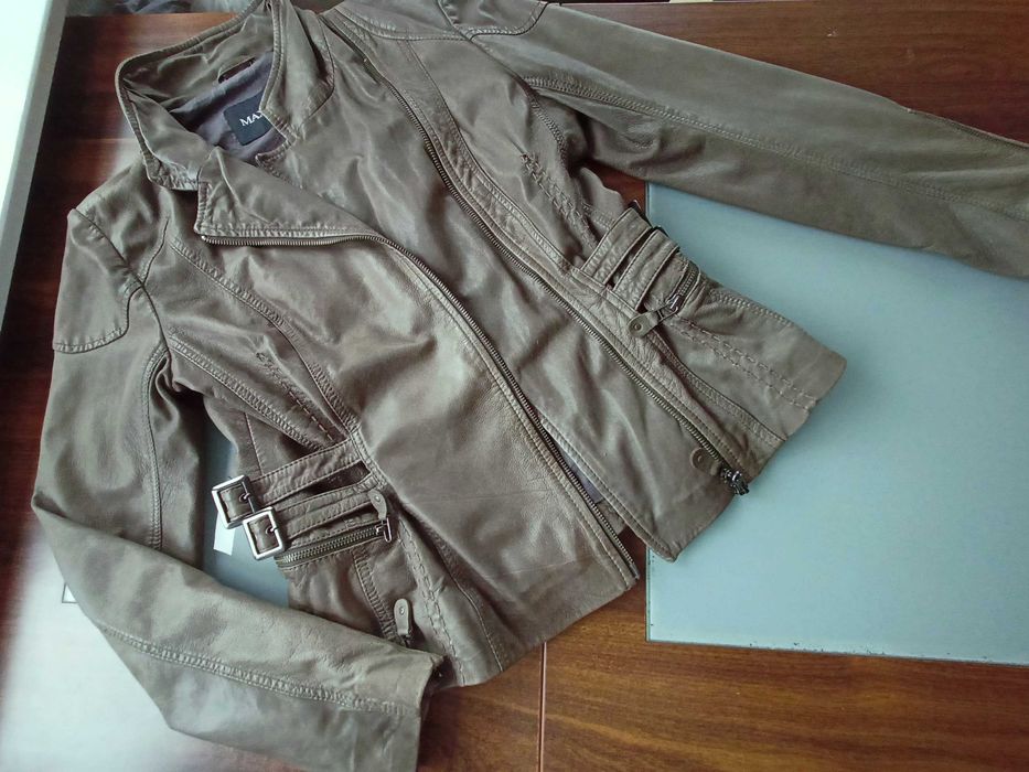 Max Mara skórzana kurtka ramoneska 40