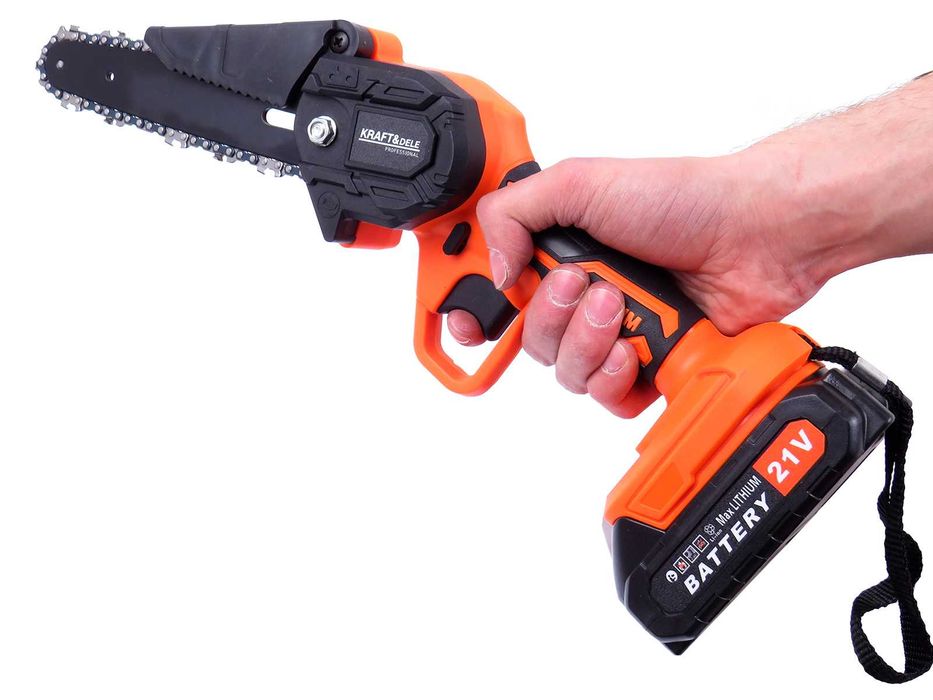KRAFT&DELE Mini Piła Łańcuchowa Akumulatorowa Pilarka 6" 19cm KD10626