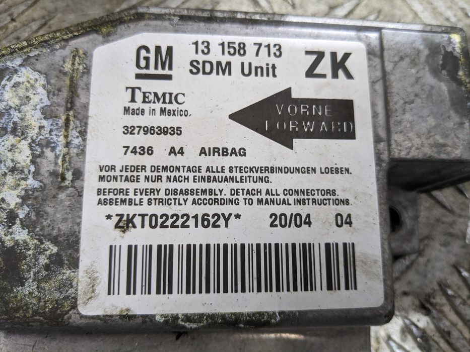 Opel Meriva A Moduł Sterownik Sensor Poduszek Airbag