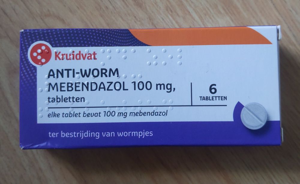 Mebendazol 100mg, przeciw pasożytom 6 tabletek.