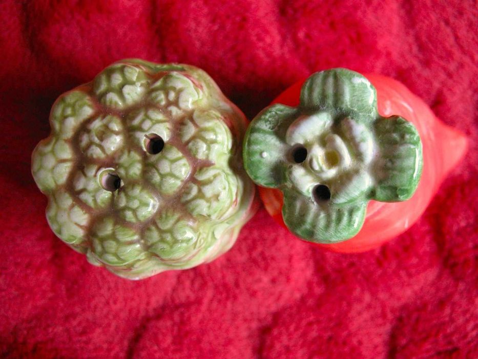 Sól i pieprz - Ceramika - warzywa - 5,5 x 5,5 x 4 cm