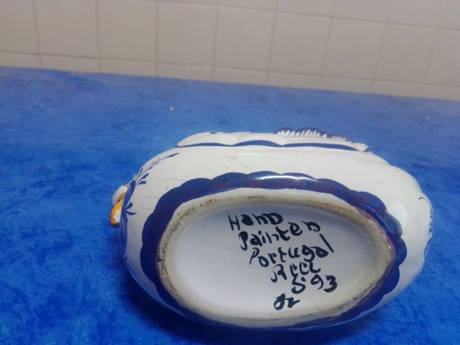 Cisne antigo cerâmica  pintado á mão