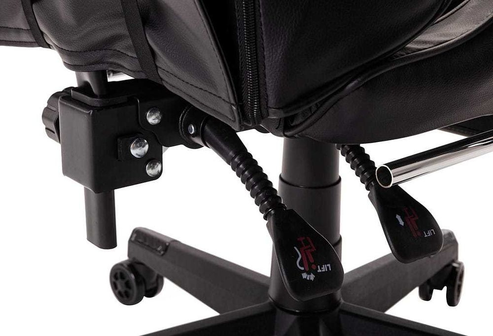 Fotel Gracza Infini series No.16 BLACK, krzesło gamingowe z podnóżkiem