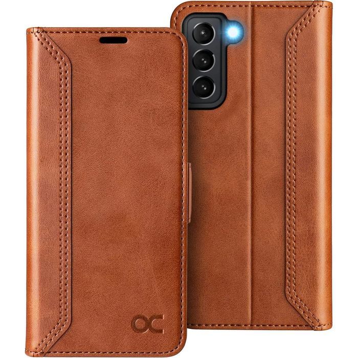 Etui Ocase Do Samsung Galaxy S21 Retro Brązowy