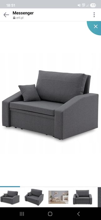 Fotel rozkładany jednoosobowy