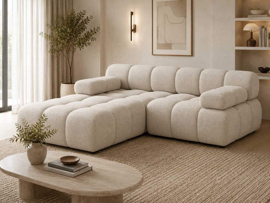 Nowoczesna sofa modułowa "CLOUDY" beżowa 3osobowa