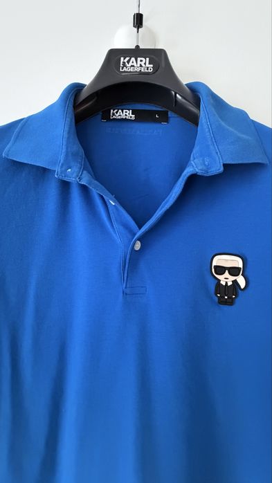 Koszulka polo Karl Lagerfeld – niebieska, rozmiar L