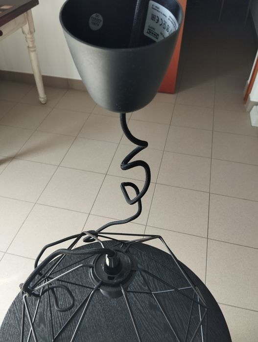 Candeeiro suspenso de teto preto arame metal  IKEA Novo