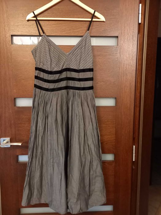 Massimo Dutti - Sukienka w aksamitne paski