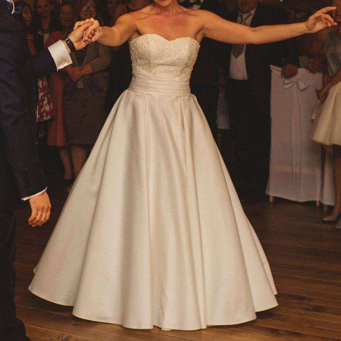 Suknia ślubna | ślub | 40 | ecru | bolerko koronkowe, koszulka