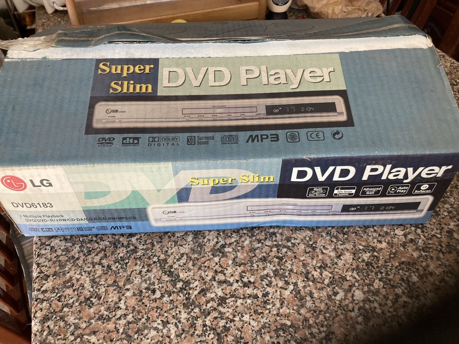 DVD marca LG como novo dentro da caixa