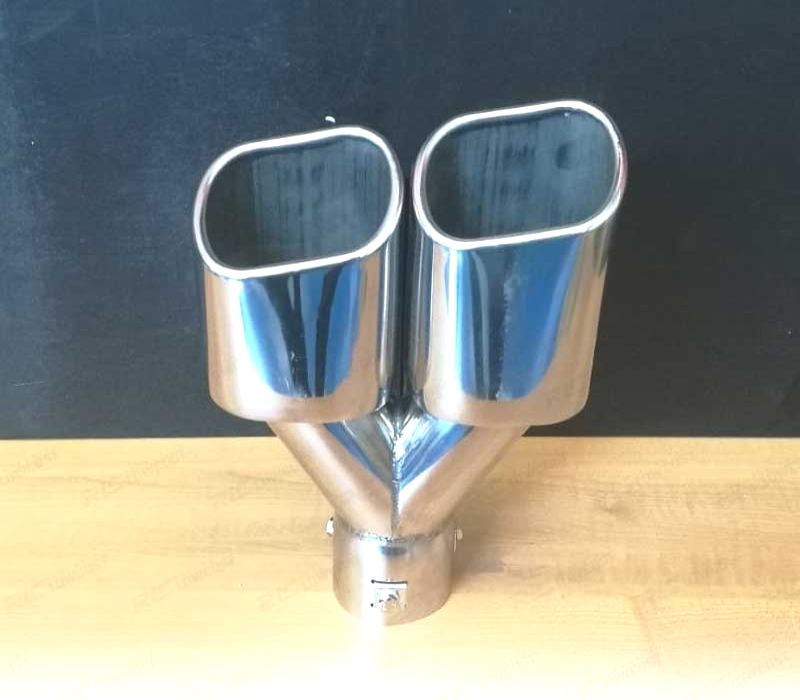 PONTEIRA DE ESCAPE DUPLA RECTANGULAR EM INOX UNIVERSAL