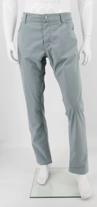JACOB COHEN spodnie męskie materiałowe eleganckie szaro niebieskie 40