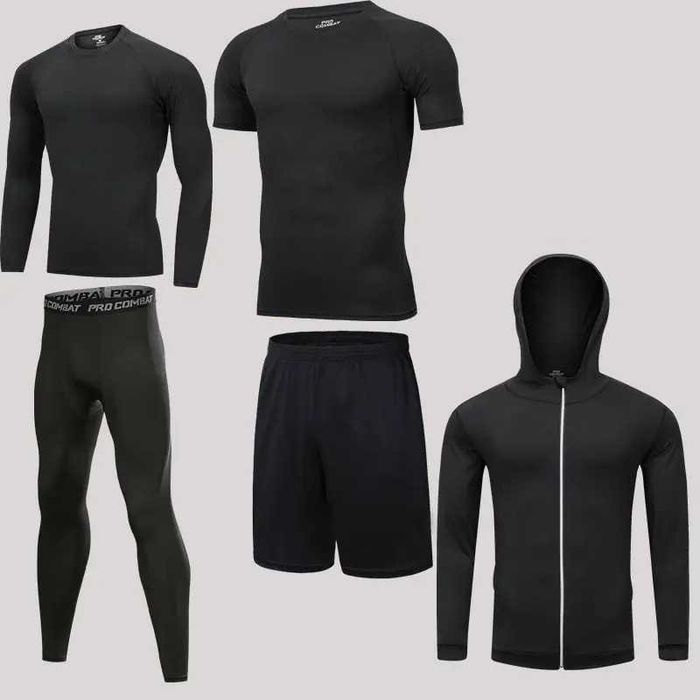 Компрессионная одежда 5 в 1 рашгард, леггинсы, худи, футболка и шорты!