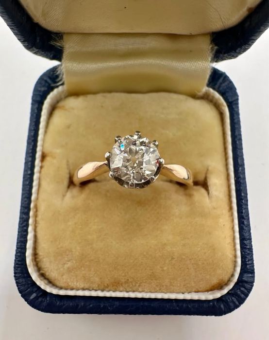 Złoty pierścionek 585 z diamentem 0,90ct Si2/I