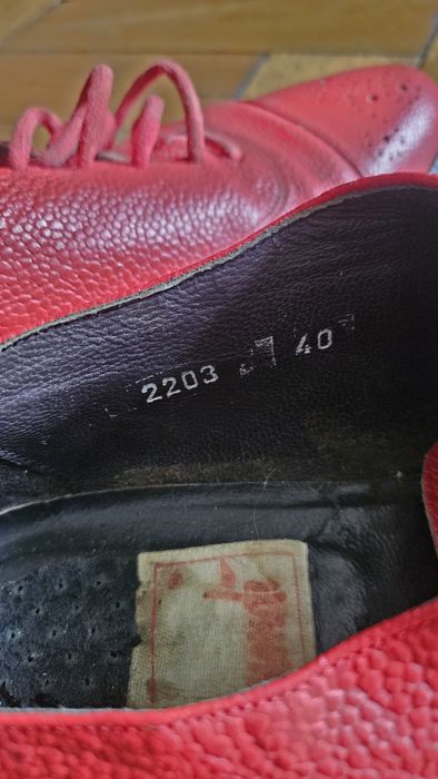 Skórzane buty retro Mondi Musling 39 / 40 wąskie - Czerwone Oksfordki