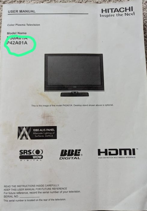 Продам телевізор плазма Hitachi 42 в ідеальному стані."