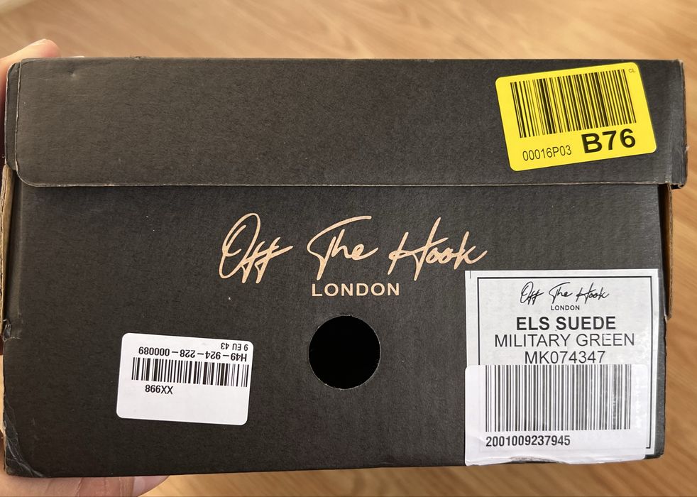 Off The Hook London Els Suede Military Green