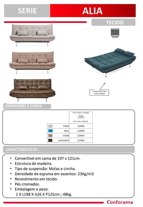 Sofá cama ALIA 3 lugares