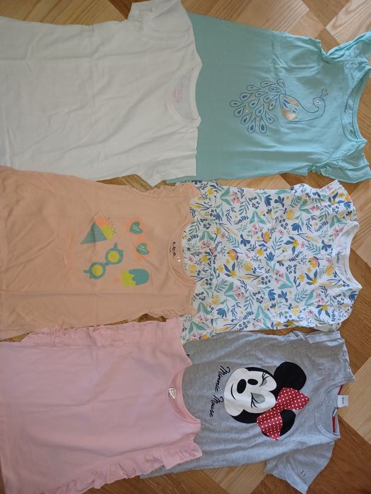 T-shirty 6 sztuk 110-116 dziewczęce