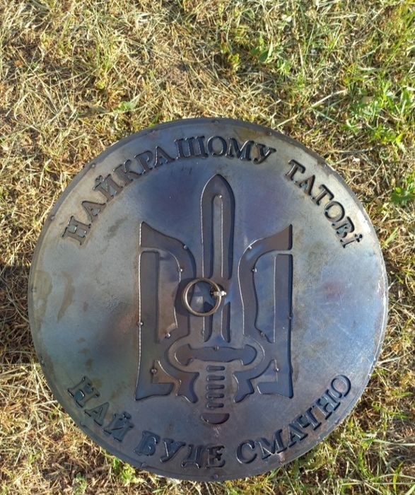 Сковорідка із диска борони 50см з кришкою,чохлом на високих ніжках