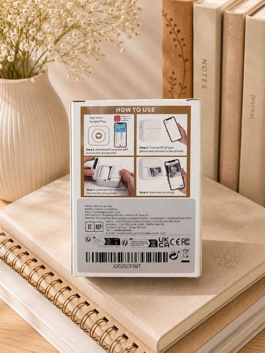 Mini Drukarka Termiczna Bluetooth Przenośna Bezprzewodowa