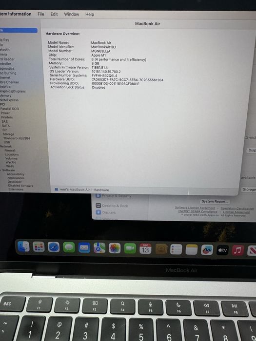 Macbook Air 13' M1 8/256Gb Space 2020 (MGN63)