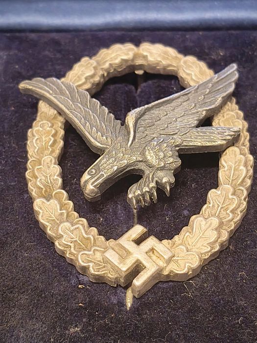 Militaria III Reich Distintivo Luftwaffe Artilheiro aérea no estojo