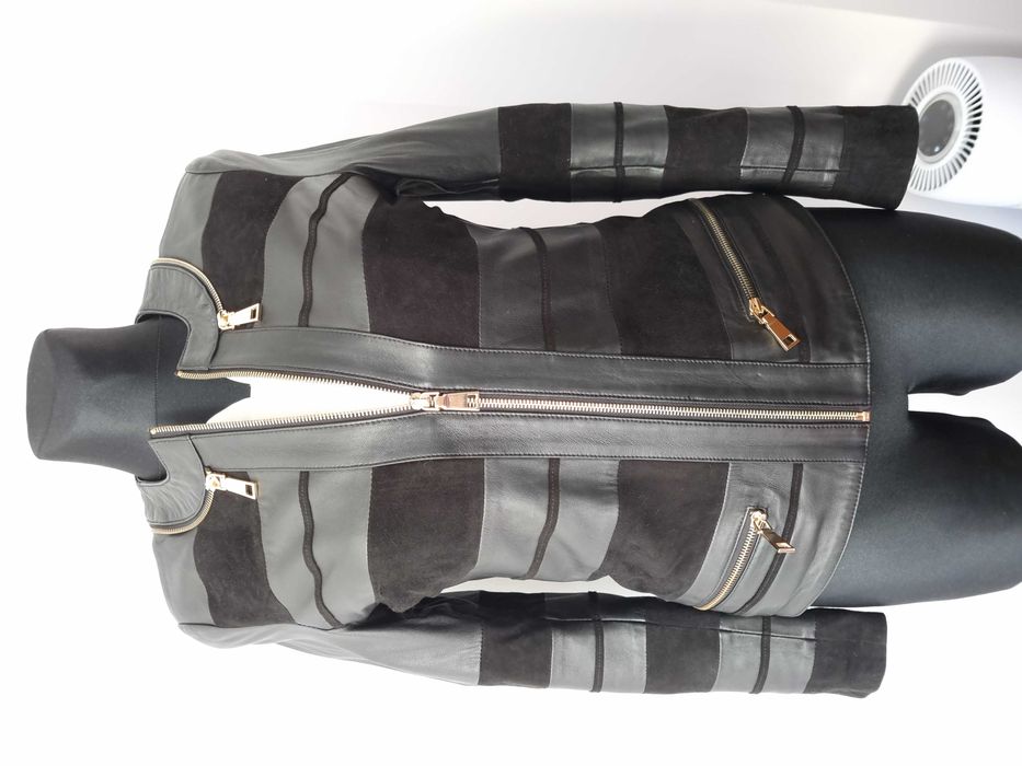 Śliczna kurtka skóra naturalna z Turcji czarna rozm. S jak nowa!