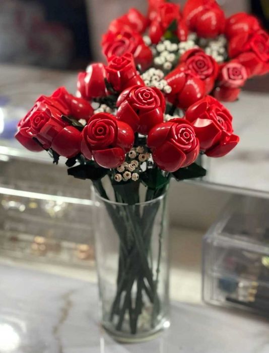 Klocki Kwiaty Bukiet róż Prezent Klocki dla dziewczynki