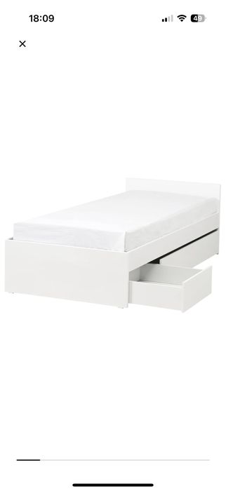 2 Camas Solteiro IKEA c/ Gaveta + Estrado + Colchão – Excelente Estado