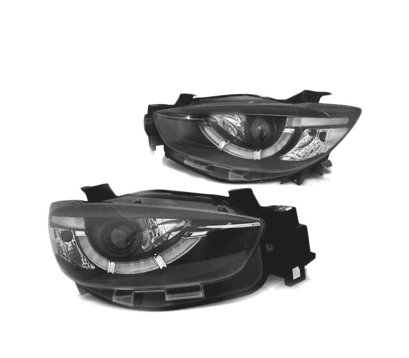 FARÓIS LED TRU DRL MAZDA CX-5 11-15 PRETO LED