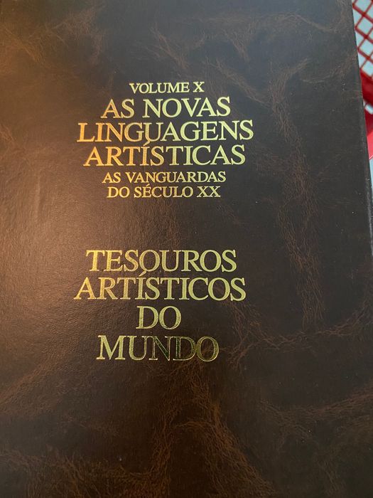 10 livros em pele- "tesouros artísticos do mundo"-Boa qualidade
