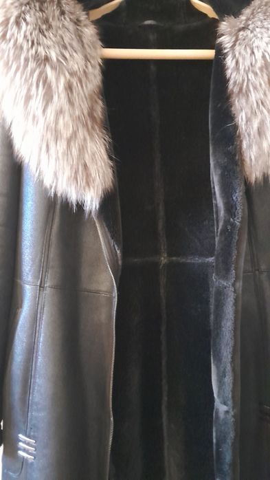 Дублянка з натуральним хутром чорнобурки