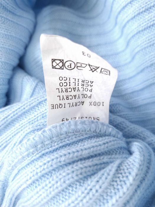 Damski Jasny Niebieski Błękitny Baby Blue Sweter Golf S