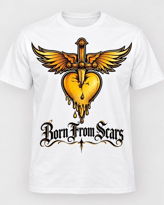 T-shirt Born From Scars | Gothic Streetwear | Branca M