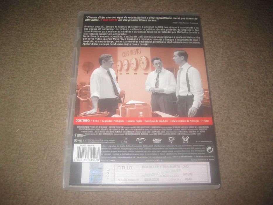 DVD "Boa Noite, e Boa Sorte" com George Clooney