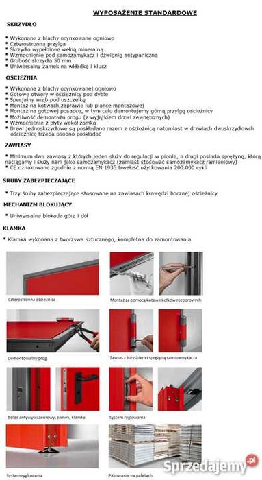 Drzwi Stalowe Techniczne Uniwersalne Metalowe Malowane rozmiar 90 cm