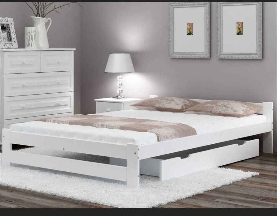 Białe Łóżko  105x200cm