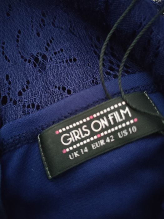 Sukienka granatowa koronkowa roz.42