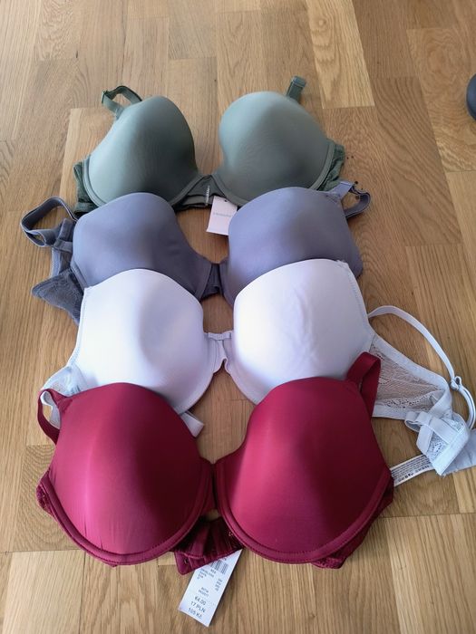 Zestaw czterech biustonoszy staników damskich 80D Primark nowe z metką