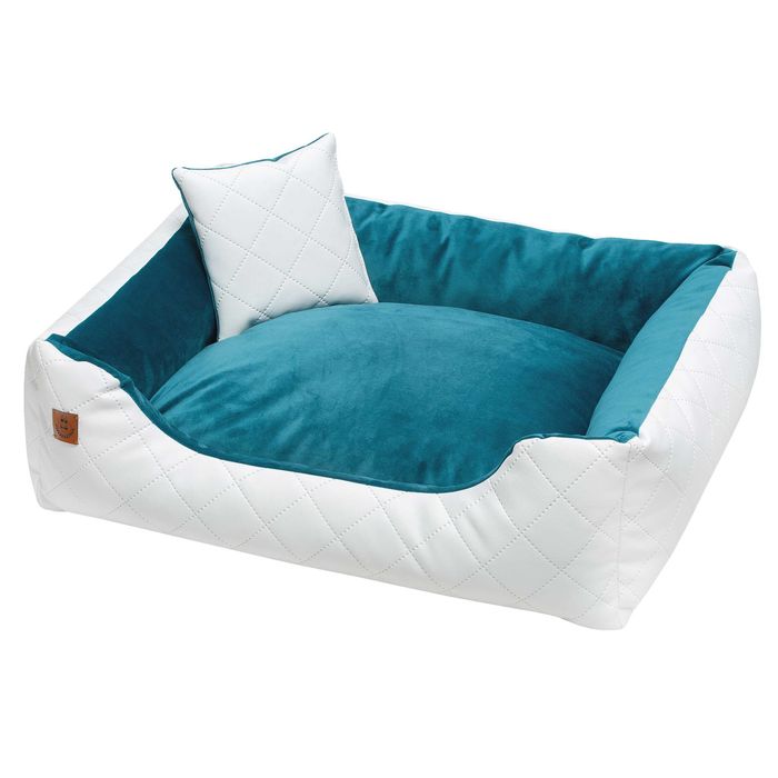 Legowisko Kanapa Dla Psa i Kota Apollo z Białą Eco-Skórą 50x40