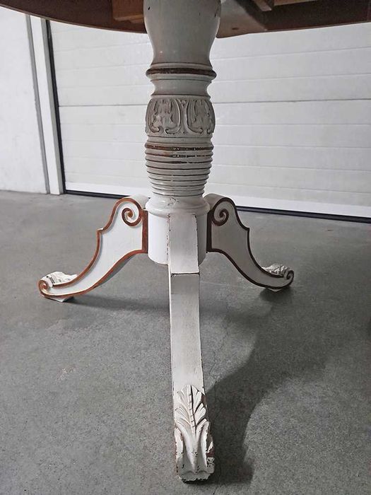 Mesa Sala Oval Extensível Madeira Maciça Branco Pé Galo