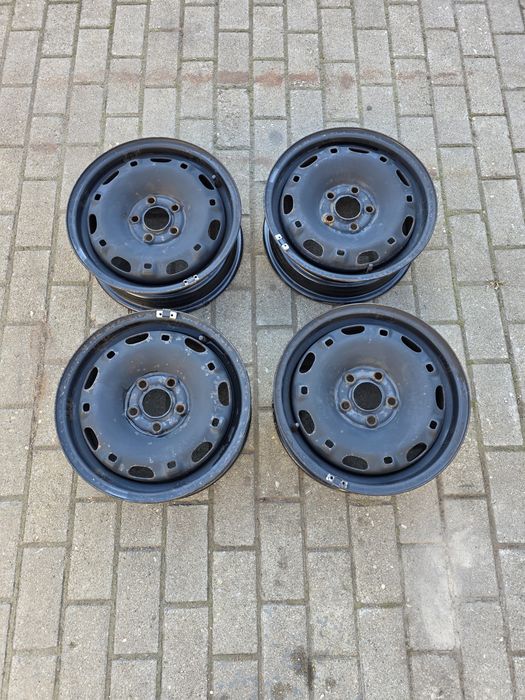 4x felgi stalowe 5x100 VW polo Skoda Fabia Seat ibiza 5X14 ET35 otwór 57.1 orginalny komplet!