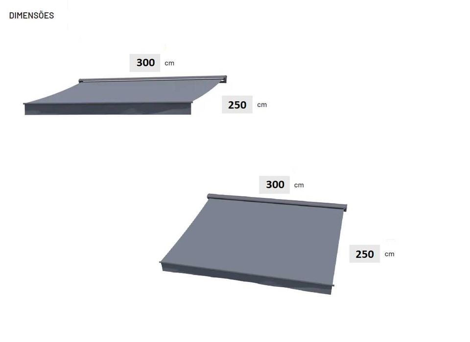 Toldo grande NOVO 3m | Alumínio – pronto a instalar