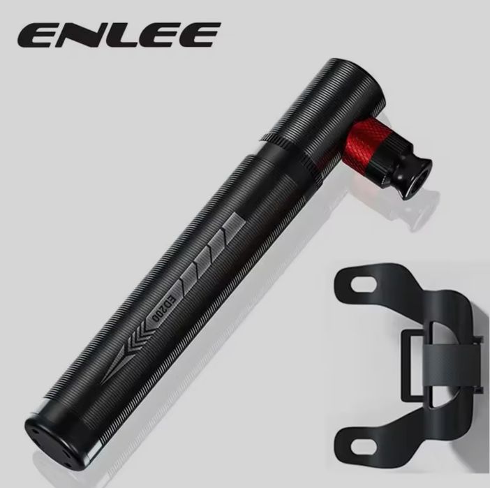 Hit - Mini Pompka Rowerowa Enlee 0,9bar/130psi długość 130mm 75g Presta / Schroeder Uniwersalna