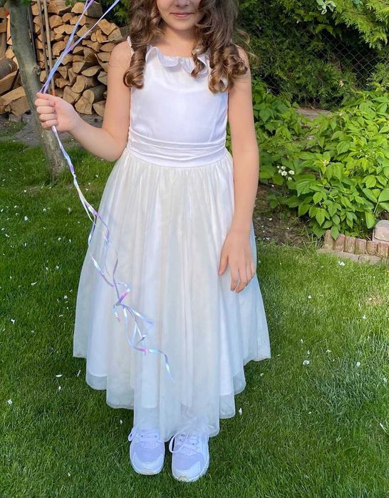 Sukienka druhny Next, na komunie, ecru, rozm. 134