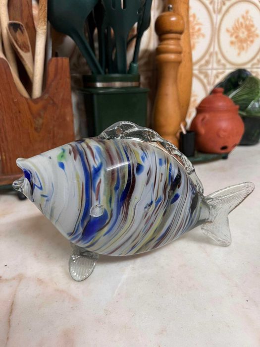 Italian Murano Glass Fish Vintage 1980