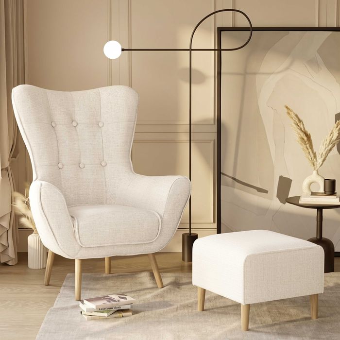 Fotel Uszak Neviro - Wygodny, Stylowy i Elegancki / możliwy podnóżek