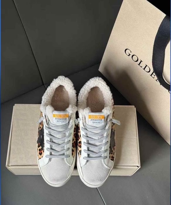 Кеди жіночі зимові Golden Goose леопардові кросівки 39